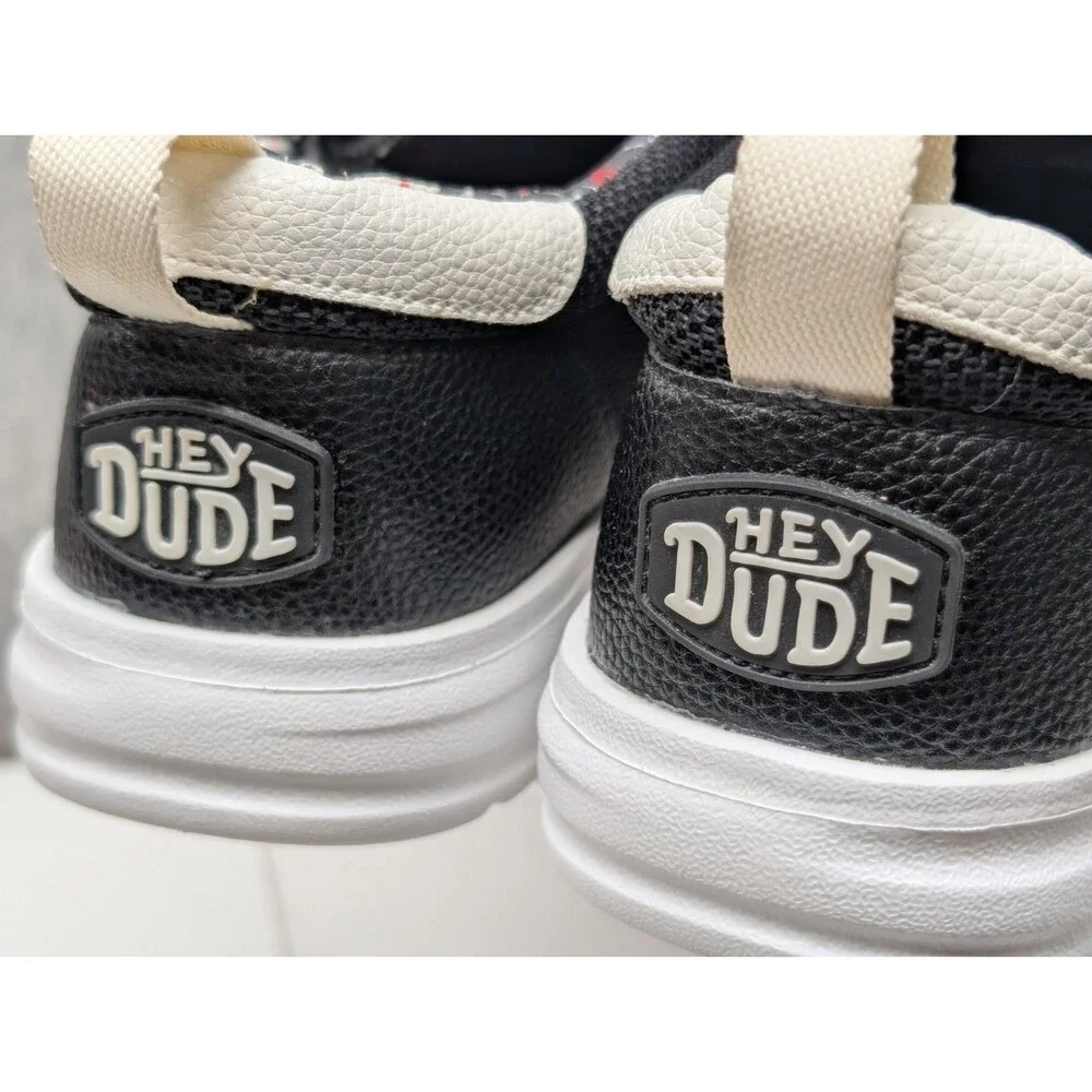 HEY DUDE Wally Golf Essentials Mens Size 11 Black White Slip On Shoes 43217-066